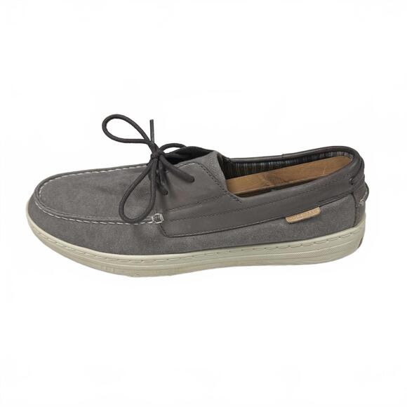 Men's Cole Haan Grand series canvas & leather gray boat shoes size 12 - Picture 1 of 9